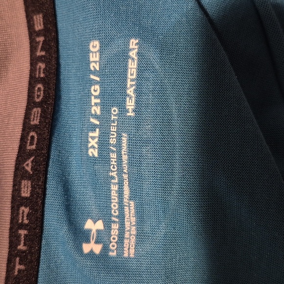Under Armour men's 2XL teal long sleeve lightweight heatgear shirt EUC - Picture 6 of 7